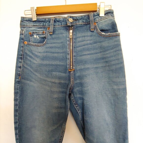 Abercrombie & Fitch exposed zipper Simone high rise slim denim jeans 27 - Picture 2 of 10